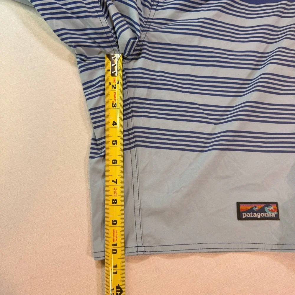 Patagonia Mens Board Shorts Swim Trunks 33 Blue Colorblock Logo Retro Surf Beach